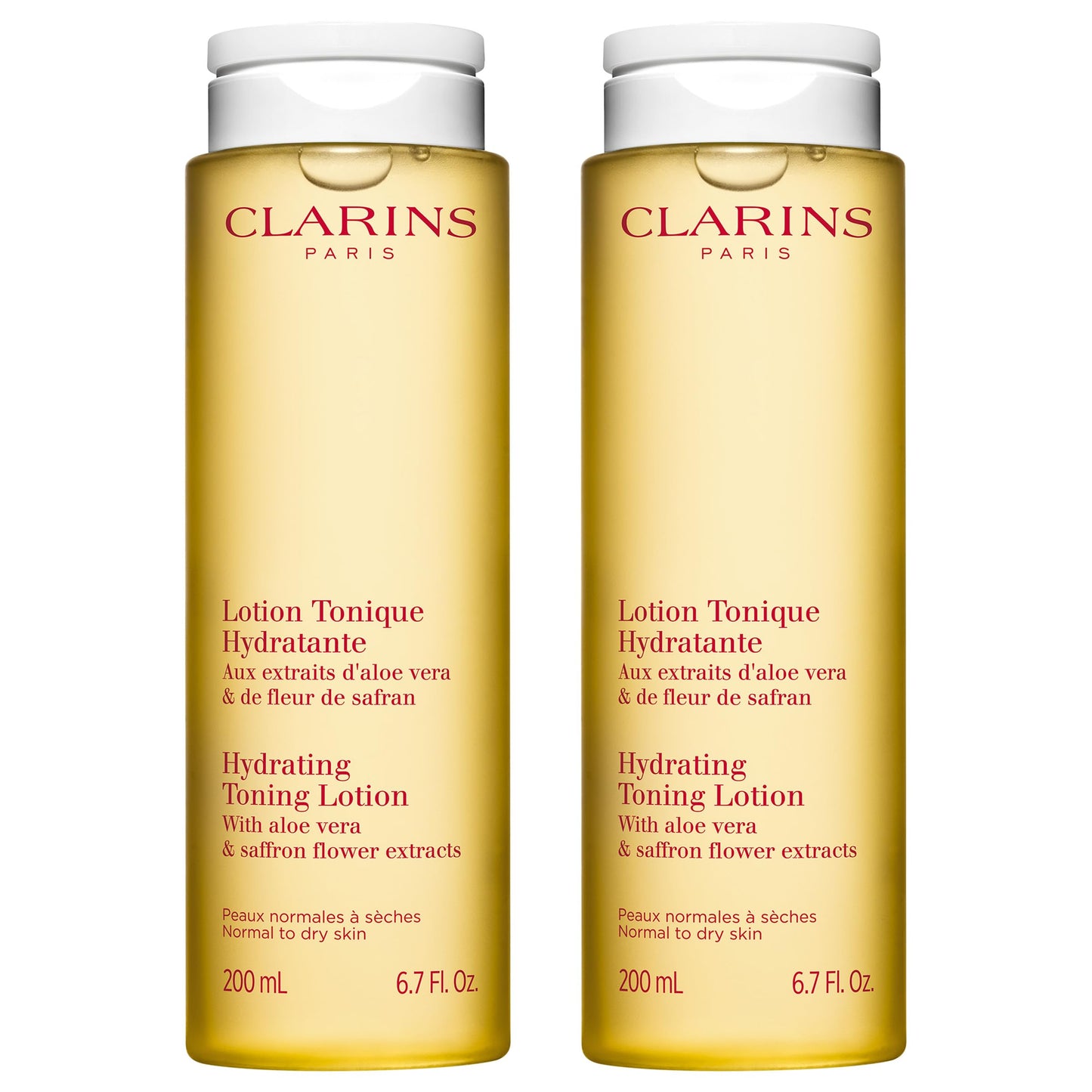 Clarins Hydrating Toning Lotion | Cleanses, Tones, Hydrates and Balances Skin's Microbiota |Plant-Based Ingredients, Including Aloe Vera | Alcohol-Free | Normal to Dry Skin Types