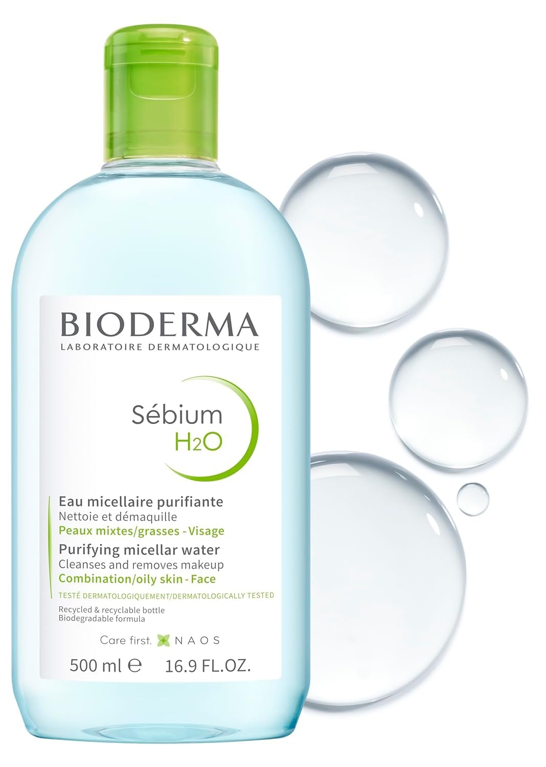 Bioderma - Sébium H2O - Micellar Water - Facial Cleanser and Makeup Remover - Face Cleanser for Combination to Oily Skin