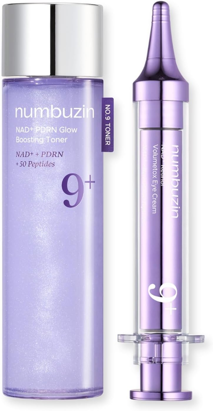 numbuzin No.9 Voluming Duo Set Korean Skin Care | Retinol, Peptides, Salmon PDRN, NAD | Firming, Dark Circles, Fine Lines, Elasticity