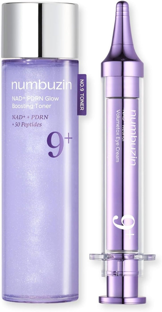 numbuzin No.9 Voluming Duo Set Korean Skin Care | Retinol, Peptides, Salmon PDRN, NAD | Firming, Dark Circles, Fine Lines, Elasticity