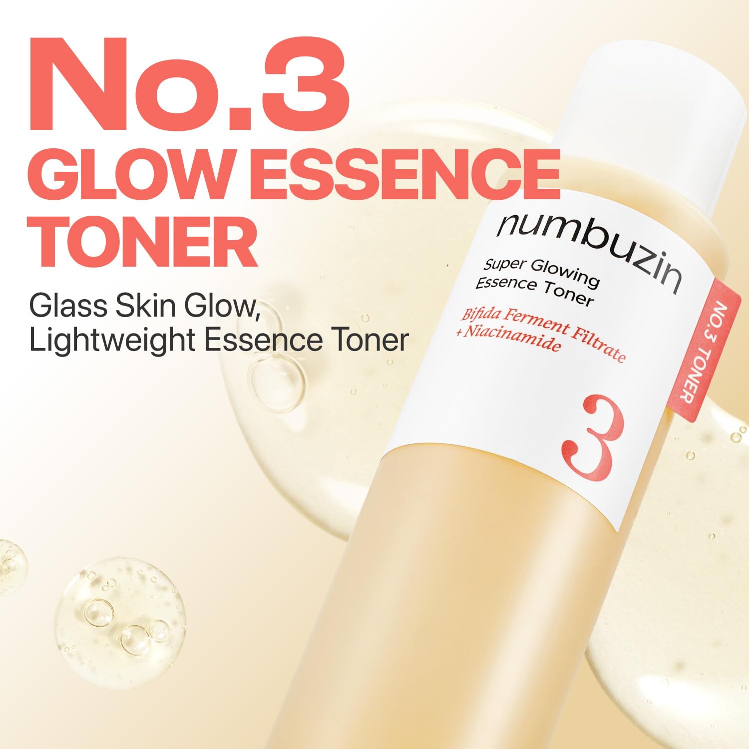 numbuzin No.3 Glowing Skin Duo | Essence Toner + Serum Set for Pores, Texture & Radiance, Glow