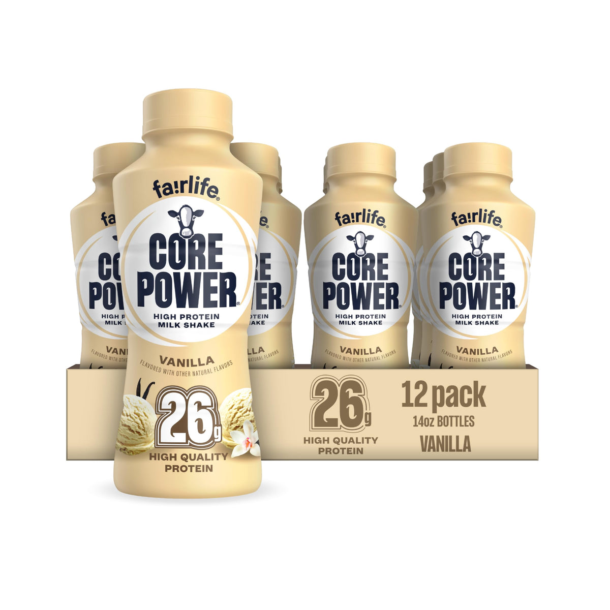 Core Power Protein Shake, Strawberry Banana, 26g Bottle, 14oz, 12 Pack