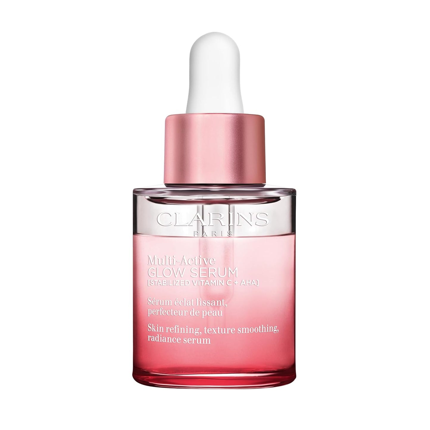 Clarins Multi-Active Brightening Glow Serum with Vitamin C + AHA | Visibly Brightens, Evens Tone, Smooths Texture + Refines Pores* | All Skin Types | 1 Fluid Ounce