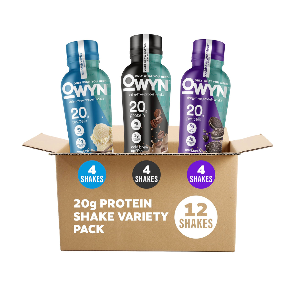 OWYN Only What You Need Cold Brew Coffee Flavored 20g Protein Shake, 12 Ct