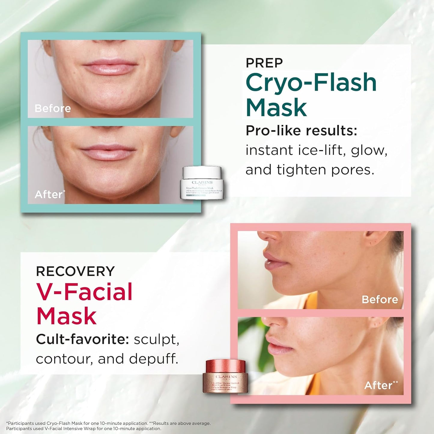 CLARINS Cryo-Flash Face Mask | Visible Lift Effect in 10 Minutes* | Visibly Minimizes Pores | Boosts Radiance | Pro Like Results | All Skin Types