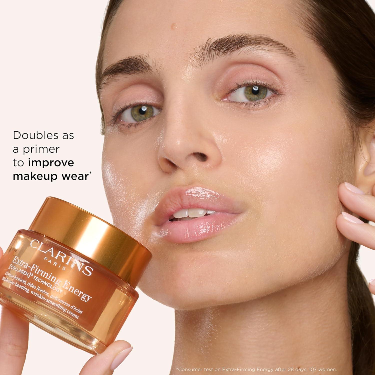 Clarins NEW Extra-Firming Energy Face Moisturizer | 2-in-1 Firming and Radiance Boosting Anti Aging Face Cream | Contains Collagen Polypeptide & Niacinamide | Refillable | All Skin Types | 1.7 Ounces